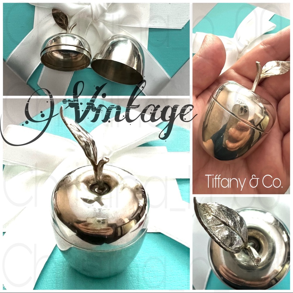 Vintage Tiffany & Co. apple trinket jewelry pill box lidded - Picture 1 of 16